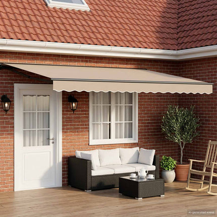 Manuell Utdragbar Markis Beige 4 × 3,5 m