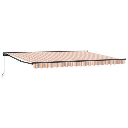 Manuell Utdragbar Markis Orange, Grå, Blå, Vit 5 × 3,5 m