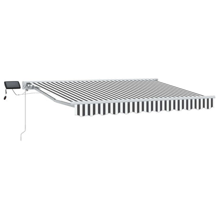 Manuell markisram med LED-lampor Antracit och vitt 2,5 x 2 m