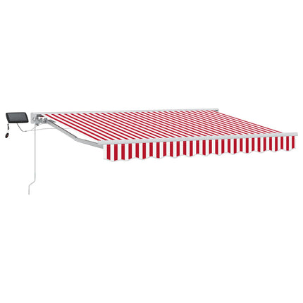 Manuell markisram med LED-lampor Röd och Vit 2,5 x 2 m