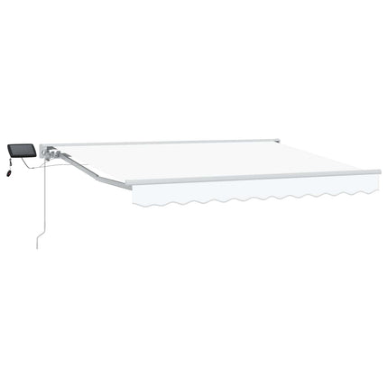 Manuell markisram med LED-lampor Vit 2,5 x 2 m