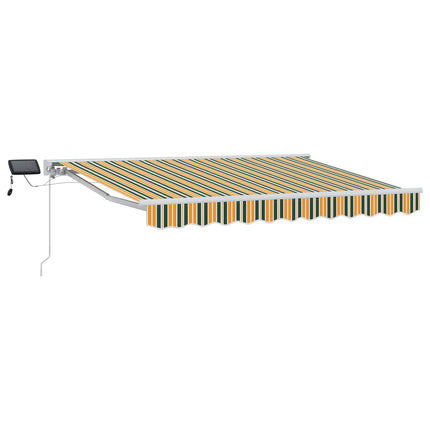 Manuell markisram med LED-lampor Grön, Gul, Vit 2,5 x 2 m