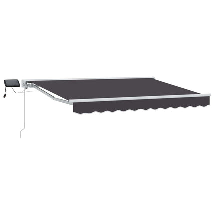 Manuell markisram med LED-lampor Vit och antracit 3 x 2 m