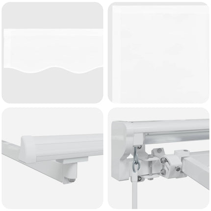 Manuell markisram med LED-lampor Vit 3 x 2 m