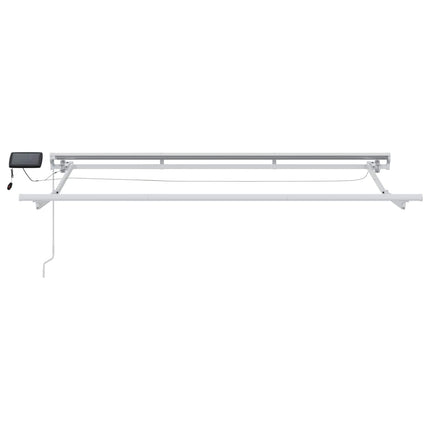 Manuell markisram med LED-lampor Beige och vit 3,5 x 2 m