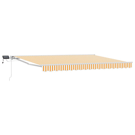 Manuell markisram med LED-lampor Gul och Vit 4 x 2 m