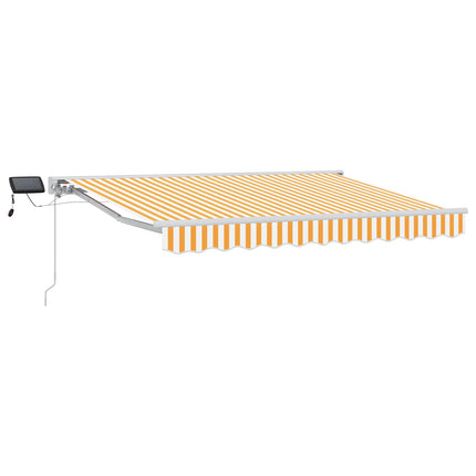 Manuell markisram med LED-lampor Gul och Vit 3 x 2,5 m