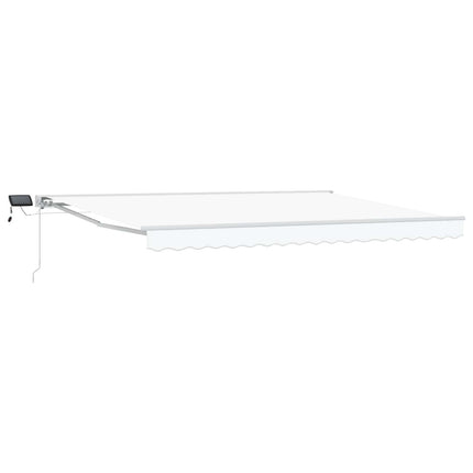 Manuell markisram med LED-lampor Vit 4 × 3 m