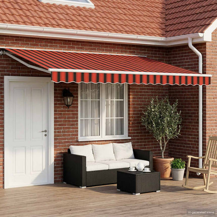 Manuell markisram med LED-lampor 4 × 3,5 m