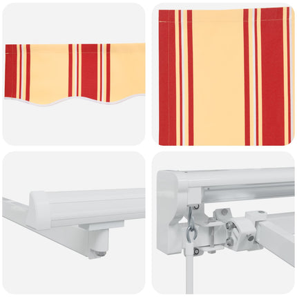 Manuell markisram med LED-lampor Gul, Orange och Vit 4,5 × 3 m