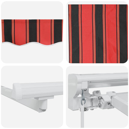Manuell markisram med LED-lampor 4,5 × 3,5 m