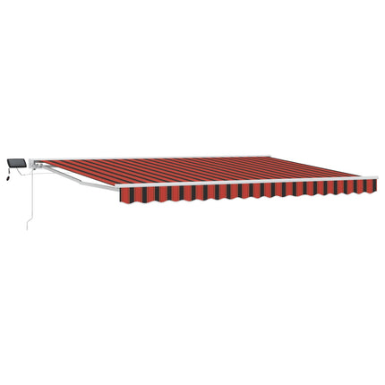 Manuell markisram med LED-lampor Orange, Svart och Vit 5 x 3 m