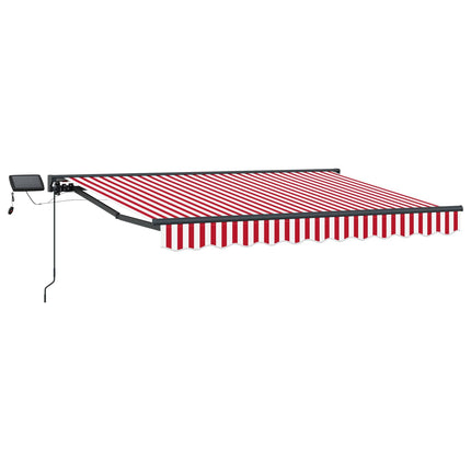 Manuell markisram med LED-lampor Röd, Vit, Antracit 2,5 x 2 m