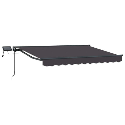 Manuell markisram med LED-lampor Antracit 3 x 2 m