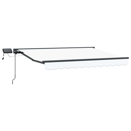 Manuell markisram med LED-lampor Vit och antracit 3,5 x 2 m