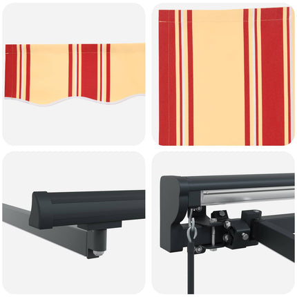 Manuell markisram med LED-lampor 3 x 2,5 m