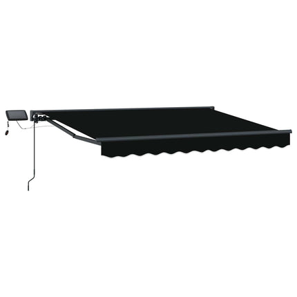 Manuell markisram med LED-lampor 3,5 x 2,5 m