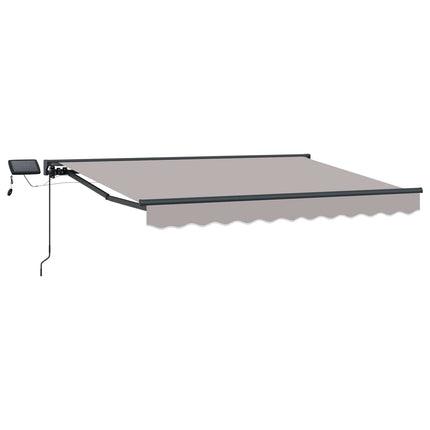 Manuell markisram med LED-lampor 3,5 x 2,5 m