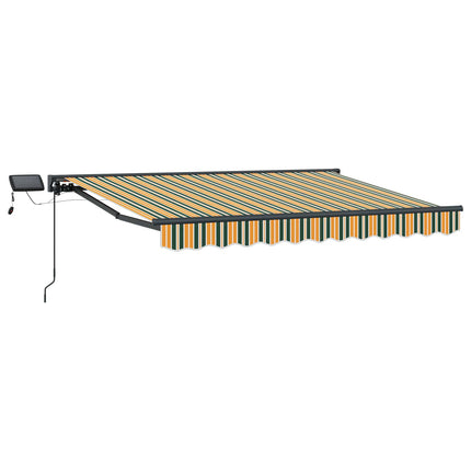 Manuell markisram med LED-lampor 3,5 x 2,5 m
