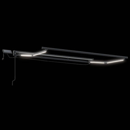 Manuell markisram med LED-lampor 3,5 x 2,5 m