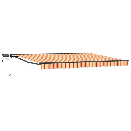Manuell markisram med LED-lampor Gul, Orange, Antracit 4 × 3 m