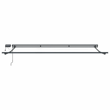 Manuell markisram med LED-lampor Grön, Gul, Antracit 4 × 3 m