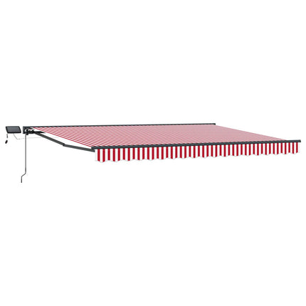 Manuell markisram med LED-lampor Röd, Vit, Antracit 4 × 3,5 m