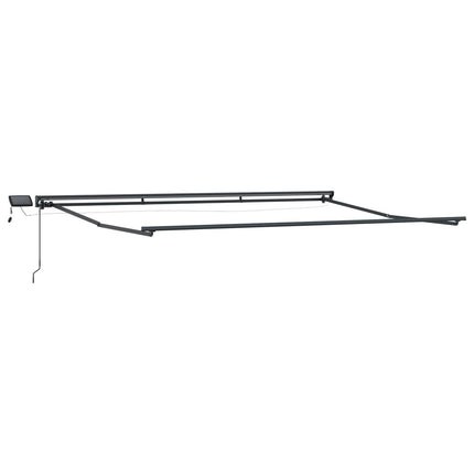 Manuell markisram med LED-lampor Gul, Vit, Antracit 4,5 × 3 m