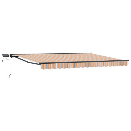 Manuell markisram med LED-lampor 4,5 × 3 m