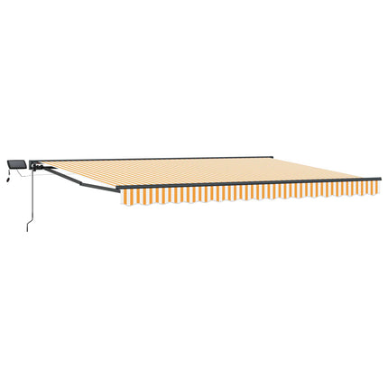 Manuell markisram med LED-lampor Gul, Vit, Antracit 5 × 3,5 m