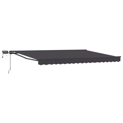 Manuell markisram med LED-lampor Antracit 5 × 3,5 m