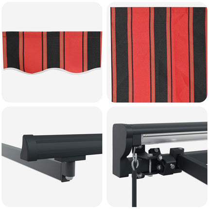 Manuell markisram med LED-lampor 5 × 3,5 m