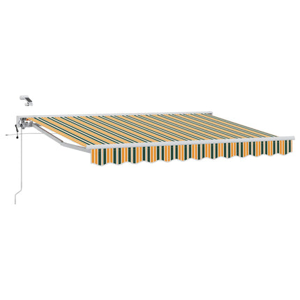Elektrisk Retraktabel Markis Grön, Gul, Vit 2,5 x 2 m