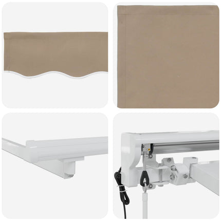 Elektrisk Retraktabel Markis Beige och vit 4 × 3 m