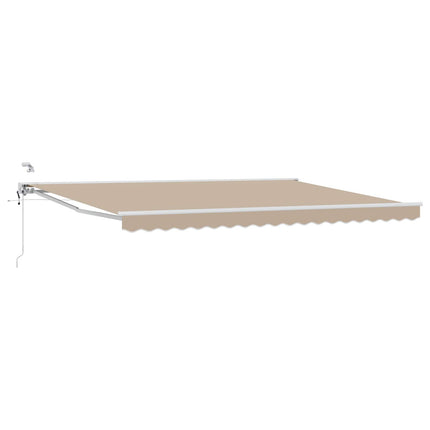Elektrisk Retraktabel Markis Beige och vit 4,5 × 3 m