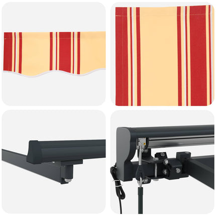 Elektrisk Retraktabel Markis Gul, Orange, Antracit 3 x 2 m