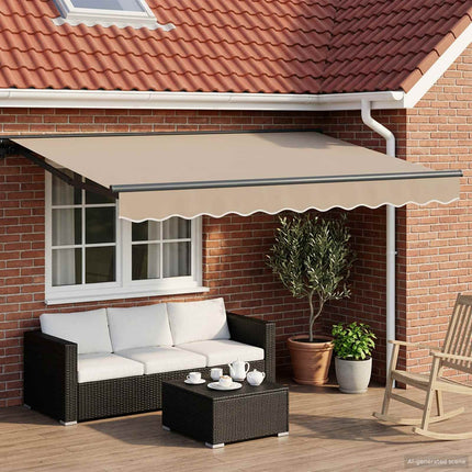 Elektrisk Retraktabel Markis Beige och Antracit 3,5 x 2 m
