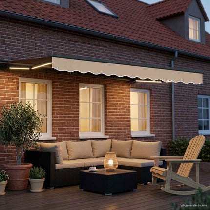 Elektrisk Retraktabel Markis Beige och Antracit 3,5 x 2,5 m