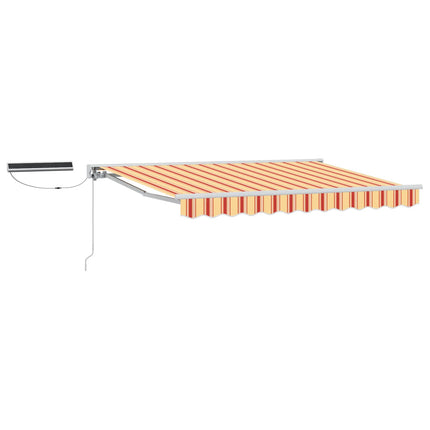 Elektrisk Retraktabel Markis Gul, Orange och Vit 3,5 x 2,5 m