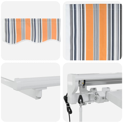Elektrisk Retraktabel Markis Blå, Orange, Vit 4,5 × 3 m