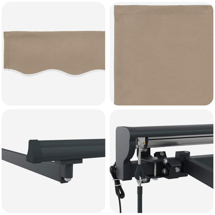 Elektrisk Retraktabel Markis Beige och Antracit 5 x 3 m