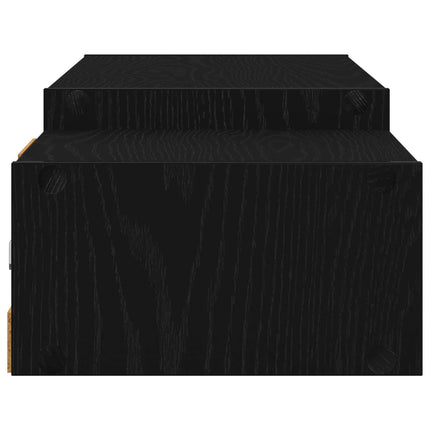 Väggmonterad TV-skåp Väggmonterat Svart ek 140 x 28 x 21 cm
