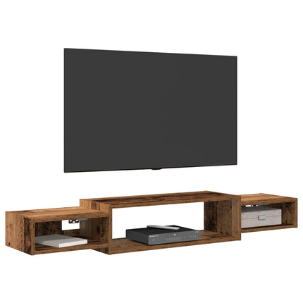Väggmonterad TV-skåp Väggmonterat Gammalt trä 140 x 28 x 21 cm