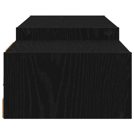 Väggmonterad TV-skåp Väggmonterat Svart ek 180 x 28 x 21 cm