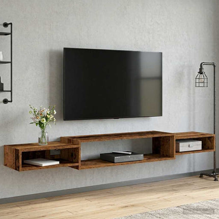 Väggmonterad TV-skåp Väggmonterat Gammalt trä 180 x 28 x 21 cm