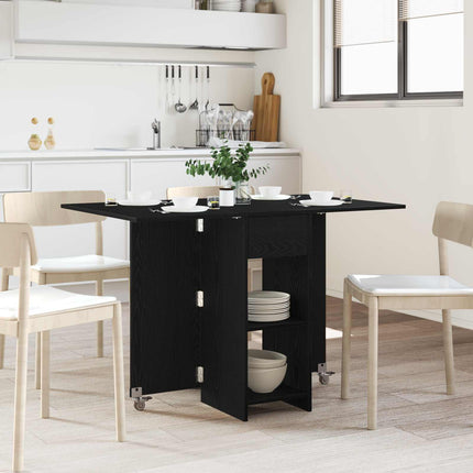 Matbord 115 x 70 x 75 cm Konstruerat trä Svart ek Rektangulär