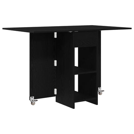 Matbord 115 x 70 x 75 cm Konstruerat trä Svart ek Rektangulär