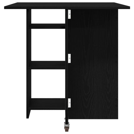 Matbord 115 x 70 x 75 cm Konstruerat trä Svart ek Rektangulär