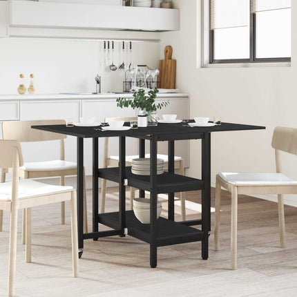 Matbord 122 x 80 x 76,5 cm Konstruerat trä Svart ek Rektangulär