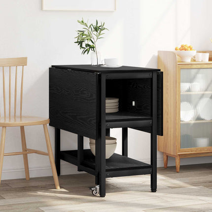 Matbord 122 x 80 x 76,5 cm Konstruerat trä Svart ek Rektangulär